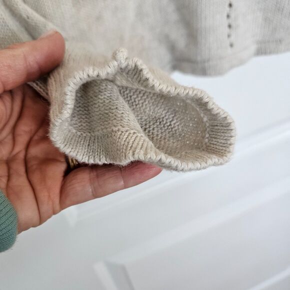 Cotton by Autumn Cashmere Women's Heathered Cream/grey pullover sweater,‎ Large - Picture 10 of 10